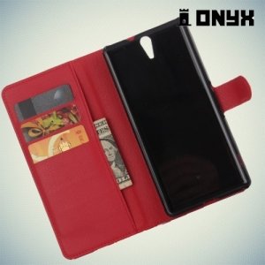 Чехол книжка для Sony Xperia C5 Ultra - Красный