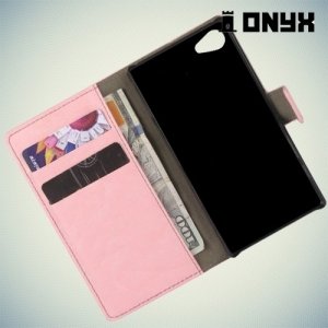 Чехол книжка для Sony Xperia Z5 Compact E5823 - Розовый