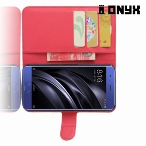 Чехол книжка для Xiaomi Mi 6 - Красный