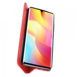Чехол книжка для Xiaomi Mi Note 10 Lite с магнитом и отделением для карты - Красный