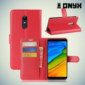 Чехол книжка для Xiaomi Redmi 5 - Красный
