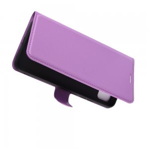 Чехол книжка для Xiaomi Redmi 9C отделения для карт и подставка Фиолетовый