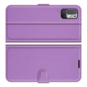 Чехол книжка для Xiaomi Redmi Note 10T / POCO M3 PRO отделения для карт и подставка Фиолетовый