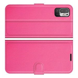 Чехол книжка для Xiaomi Redmi Note 10T / POCO M3 PRO отделения для карт и подставка Розовый