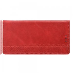 Чехол книжка для Xiaomi Redmi Note 8 с магнитом и отделением для карты - Красный