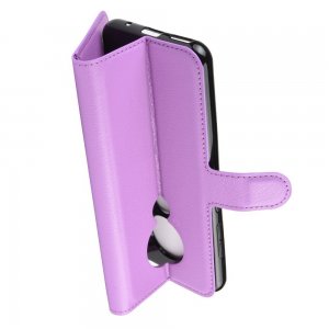 Чехол книжка кошелек с отделениями для карт и подставкой для Чехлы для Nokia 6.2 / 7.2 - Фиолетовый