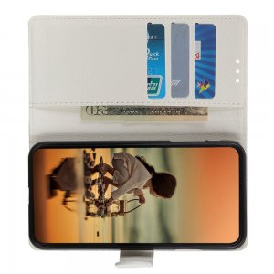 Чехол книжка кошелек с отделениями для карт и подставкой для Huawei Honor View 30 - Белый