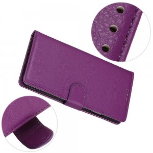 Чехол книжка кошелек с отделениями для карт и подставкой для Huawei Honor View 30 - Фиолетовый