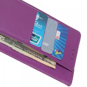Чехол книжка кошелек с отделениями для карт и подставкой для Huawei Honor View 30 - Фиолетовый