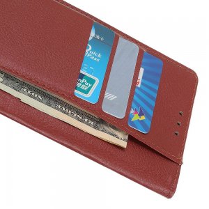 Чехол книжка кошелек с отделениями для карт и подставкой для Huawei Honor View 30 - Коричневый