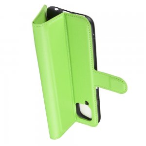 Чехол книжка кошелек с отделениями для карт и подставкой для Huawei P40 Lite - Зеленый