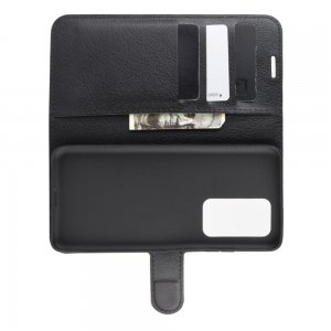 Чехол книжка кошелек с отделениями для карт и подставкой для Huawei P40 Pro - Черный