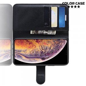 Чехол книжка кошелек с отделениями для карт и подставкой для iPhone 11 Pro Max - Черный