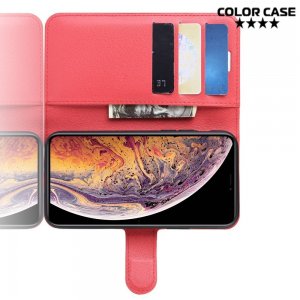 Чехол книжка кошелек с отделениями для карт и подставкой для iPhone 11 Pro Max - Красный