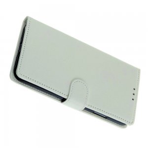 Чехол книжка кошелек с отделениями для карт и подставкой для LG G8X ThinQ - Белый