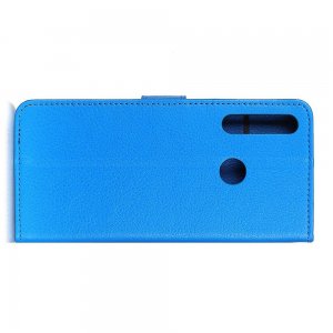 Чехол книжка кошелек с отделениями для карт и подставкой для Motorola Moto G8 Plus - Синий