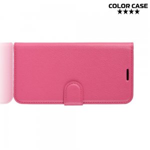 Чехол книжка кошелек с отделениями для карт и подставкой для Nokia 2.2 - Розовый