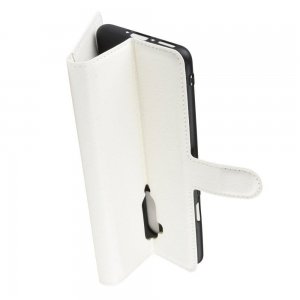 Чехол книжка кошелек с отделениями для карт и подставкой для OnePlus 7T Pro - Белый