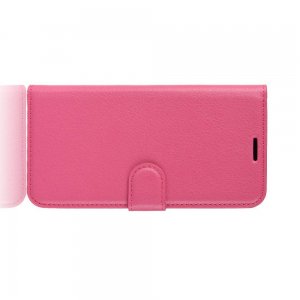 Чехол книжка кошелек с отделениями для карт и подставкой для OnePlus 7T - Светло-Розовый