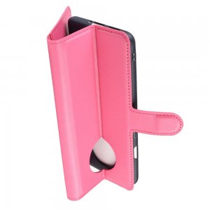 Чехол книжка кошелек с отделениями для карт и подставкой для OnePlus 7T - Светло-Розовый