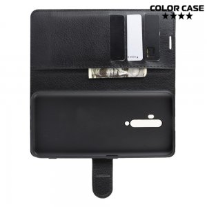 Чехол книжка кошелек с отделениями для карт и подставкой для OPPO Reno 2 Z - Черный
