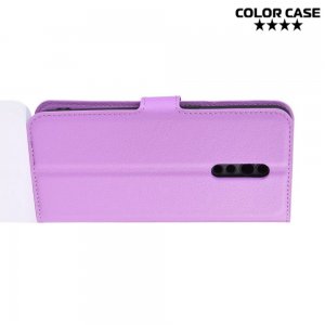 Чехол книжка кошелек с отделениями для карт и подставкой для  Oppo Reno Z - Фиолетовый