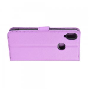 Чехол книжка кошелек с отделениями для карт и подставкой для Samsung Galaxy A10s - Фиолетовый