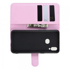 Чехол книжка кошелек с отделениями для карт и подставкой для Samsung Galaxy A10s - Розовый