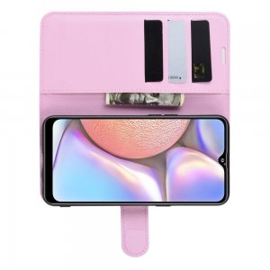 Чехол книжка кошелек с отделениями для карт и подставкой для Samsung Galaxy A10s - Розовый