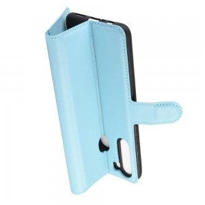 Чехол книжка кошелек с отделениями для карт и подставкой для Samsung Galaxy A21 - Синий
