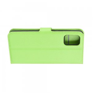 Чехол книжка кошелек с отделениями для карт и подставкой для Samsung Galaxy A51 - Зеленый