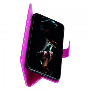 Чехол книжка кошелек с отделениями для карт и подставкой для Samsung Galaxy A70s - Светло-Розовый