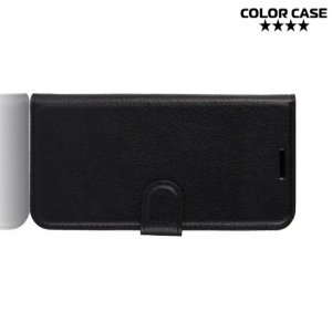 Чехол книжка кошелек с отделениями для карт и подставкой для Samsung Galaxy A80 / A90 - Черный