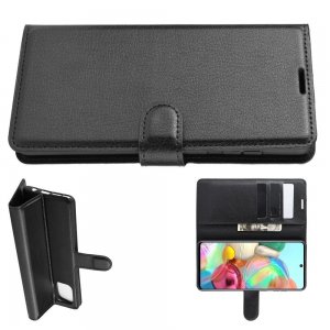 Чехол книжка кошелек с отделениями для карт и подставкой для Samsung Galaxy Note 10 Lite - Черный