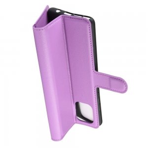 Чехол книжка кошелек с отделениями для карт и подставкой для Samsung Galaxy Note 10 Lite - Фиолетовый