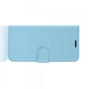 Чехол книжка кошелек с отделениями для карт и подставкой для Samsung Galaxy Note 10 Lite - Синий