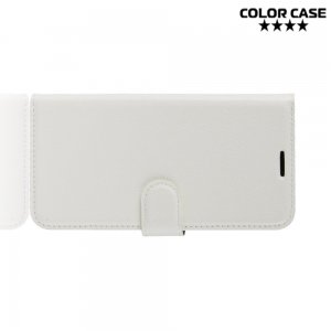 Чехол книжка кошелек с отделениями для карт и подставкой для Samsung Galaxy Note 10 Plus - Белый