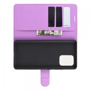 Чехол книжка кошелек с отделениями для карт и подставкой для Samsung Galaxy S10 Lite - Фиолетовый