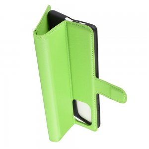 Чехол книжка кошелек с отделениями для карт и подставкой для Samsung Galaxy S10 Lite - Зеленый
