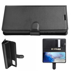 Чехол книжка кошелек с отделениями для карт и подставкой для Samsung Galaxy S20 - Черный