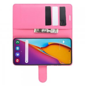 Чехол книжка кошелек с отделениями для карт и подставкой для Samsung Galaxy S20 Plus - Светло-Розовый