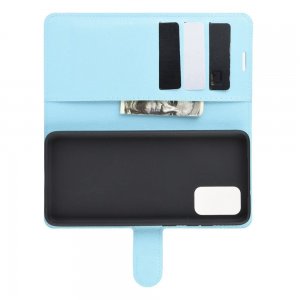 Чехол книжка кошелек с отделениями для карт и подставкой для Samsung Galaxy S20 - Синий