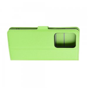 Чехол книжка кошелек с отделениями для карт и подставкой для Samsung Galaxy S20 Ultra - Зеленый