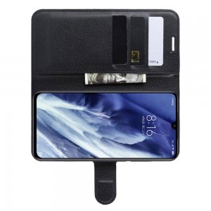 Чехол книжка кошелек с отделениями для карт и подставкой для Xiaomi Mi 9 Pro - Черный