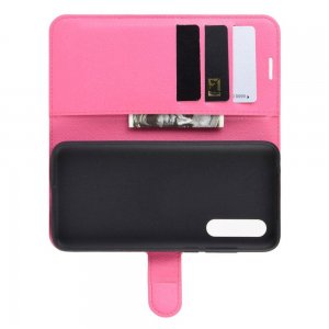 Чехол книжка кошелек с отделениями для карт и подставкой для Xiaomi Mi 9 Pro - Светло-Розовый