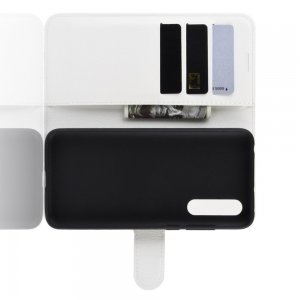 Чехол книжка кошелек с отделениями для карт и подставкой для Xiaomi Mi A3 - Белый