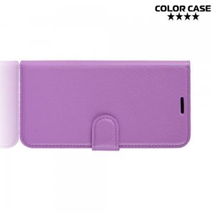 Чехол книжка кошелек с отделениями для карт и подставкой для Xiaomi Mi 9 lite - Фиолетовый