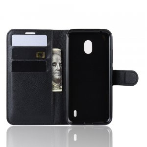 Чехол книжка кошелек с отделениями для карт и подставкой для Xiaomi Redmi 8A - Черный