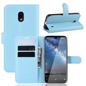 Чехол книжка кошелек с отделениями для карт и подставкой для Xiaomi Redmi 8A - Голубой