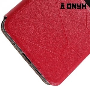 Чехол книжка с умным окном для Asus Zenfone 3 Deluxe ZS570KL - Красный